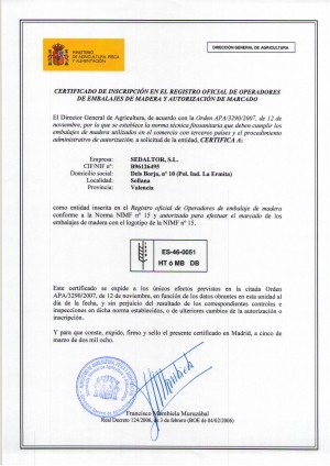 Certificado NIMF-15